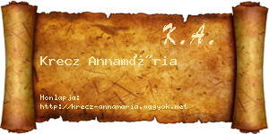 Krecz Annamária névjegykártya