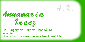 annamaria krecz business card